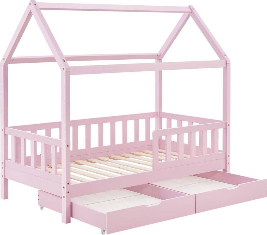 Juskys Kinderbed Marli 80 x 160 cm Roze Incl. bedlades