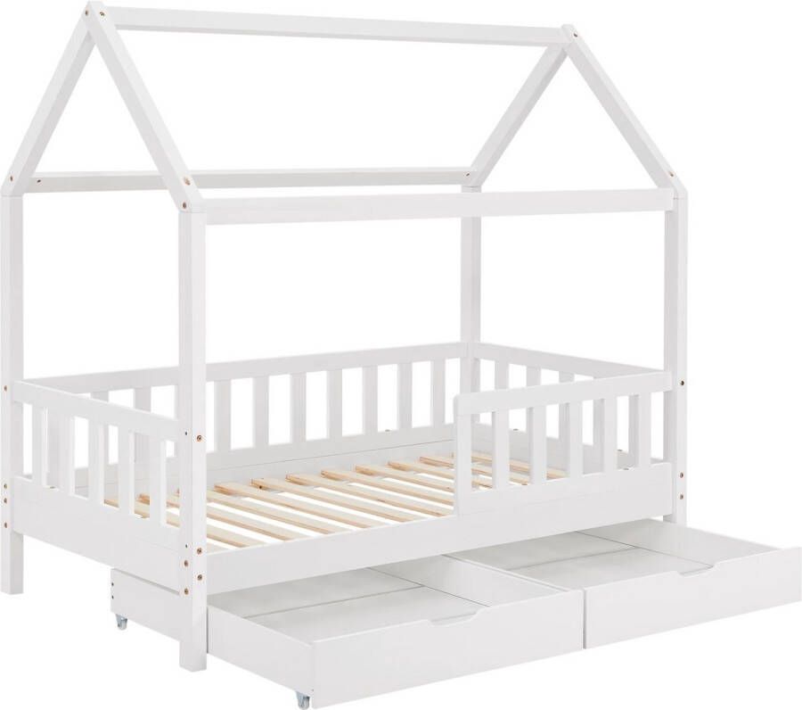 Juskys Kinderbed Marli 90 x 200 cm Wit Incl. bedlades