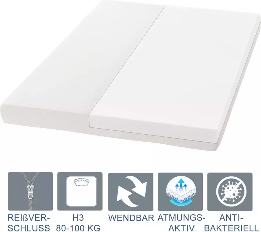 Juskys Koudschuimmatras 160 x 200 cm Hoog slaapcomfort & ergonomische lichaamsaanpassing