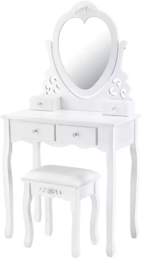 Juskys Kaptafel Make-uptafel Julia Wit incl. spiegel