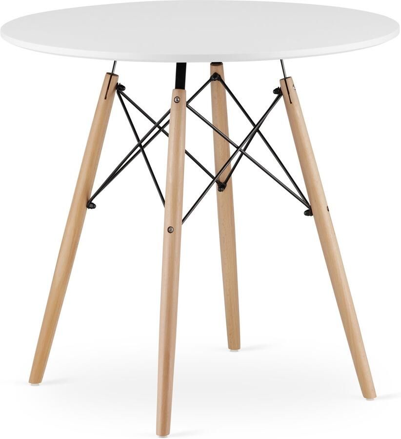 Just Home Scandinavische ronde tafel INFININTY 80 x 80 x 72 cm wit