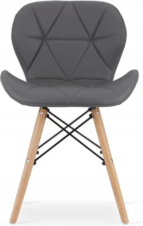 JustSit Moderne Scandinavische stoel voor keuken eetkamer RIPIANO 48 x 43 x 73 cm grijstinten 1 st