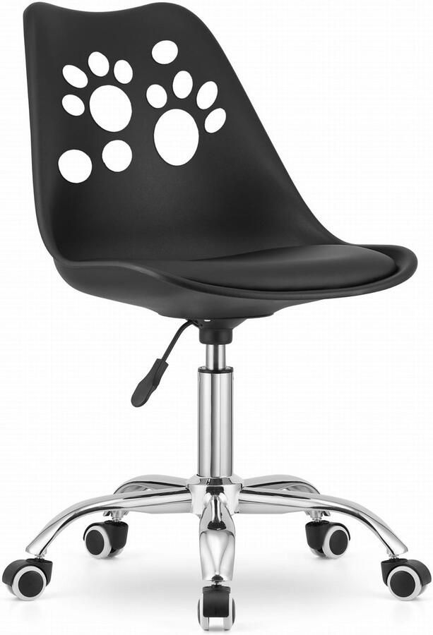 Meubel Square Bureaustoel Zippi Zwart hoogte verstelbaar met wielen