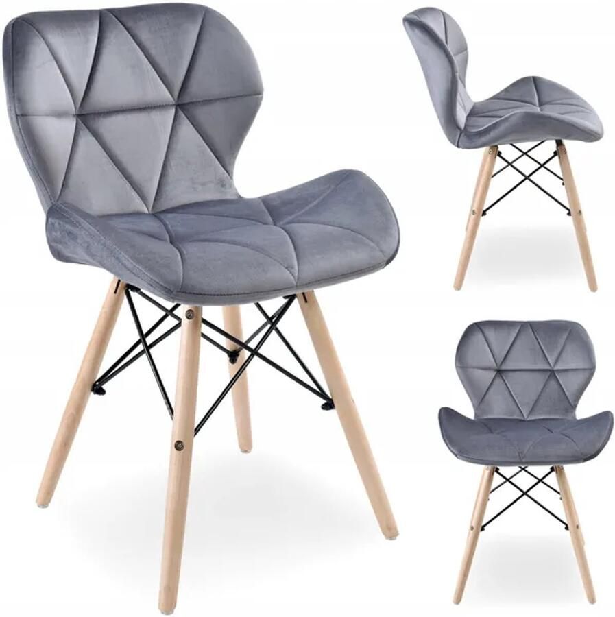 JustSit RIPIANO VELVET stoel 48 x 44 x 73 cm grijstinten 1 st