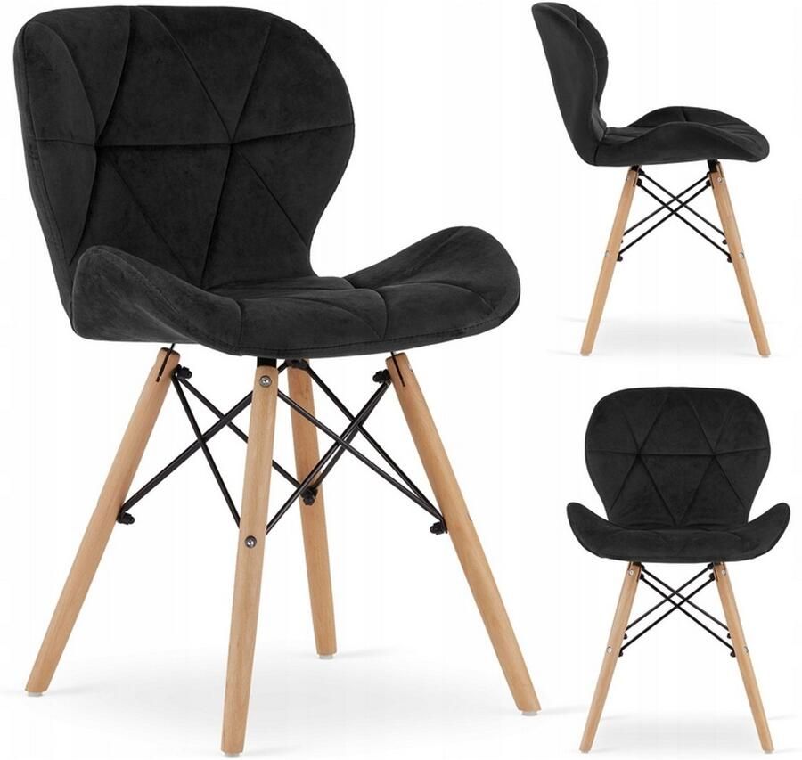 JustSit RIPIANO VELVET stoel 48 x 52 5 x 74 cm zwart 1 st