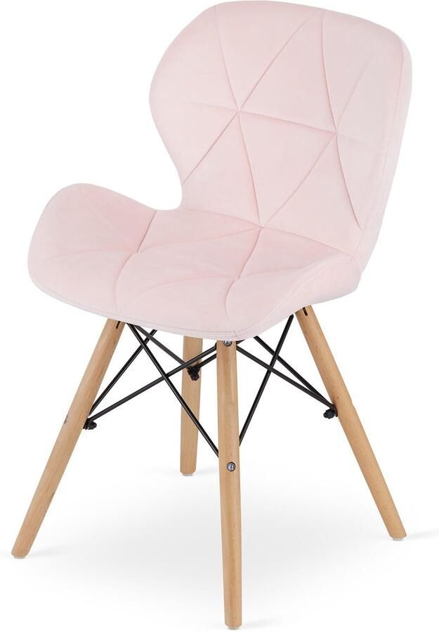 JustSit RIPIANO VLEVET stoel 48 x 43 x 74 cm roze 1 st
