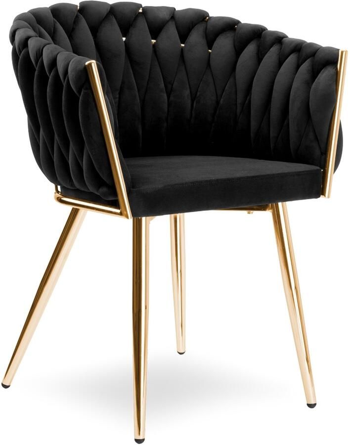 JustSit Stoel Fauteuil voor woonkamer IMPERIA fluweel zwart GLAMOUR LOFT 1 st