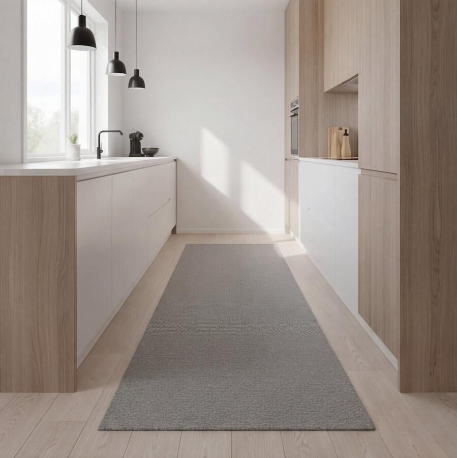 JYG Tapijtloper Keukenloper 66x500cm STAR grijs 66cm breed variabele lengtes antislip carpetrunner traploper onderhoudsvriendelijk vloerkleed op maat vloerkleed hal tapijt inkom kitchenrunner - Foto 2