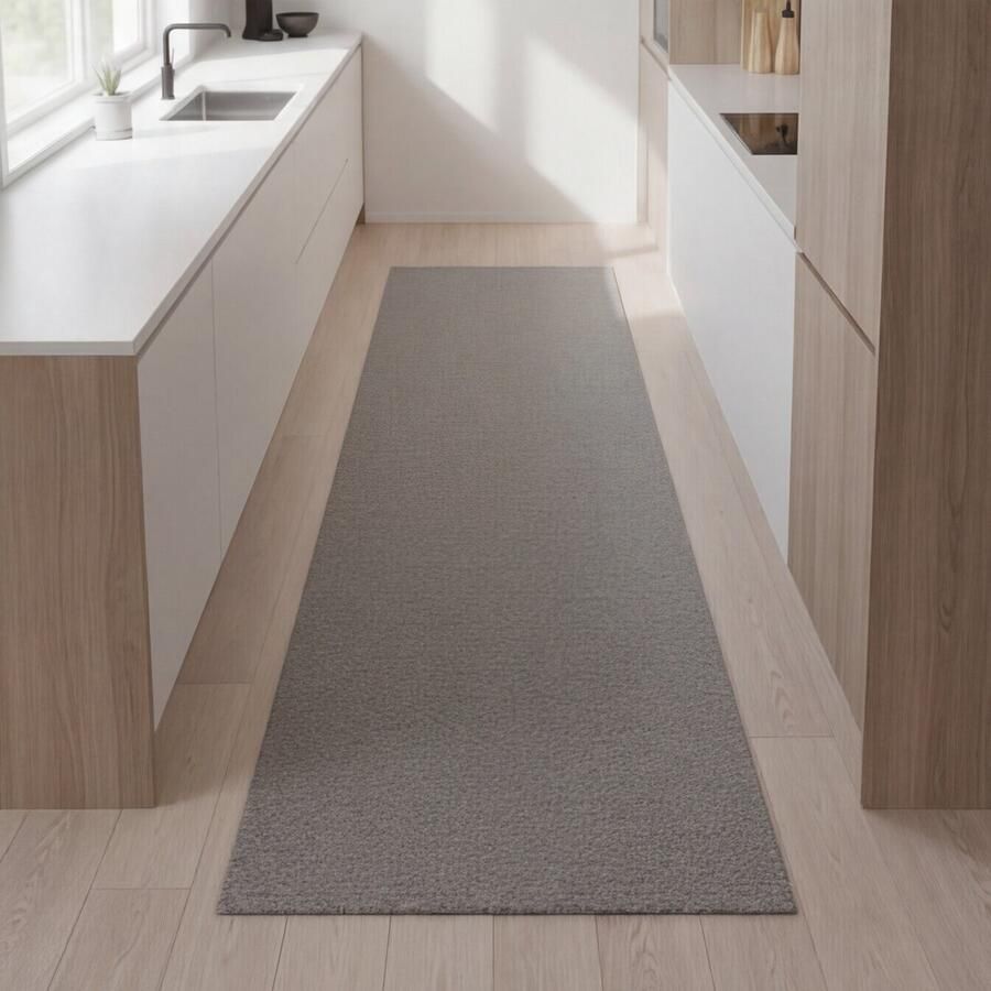 JYG Tapijtloper Keukenloper 100x260cm STAR grijs 100cm breed variabele lengtes antislip carpetrunner traploper onderhoudsvriendelijk vloerkleed op maat vloerkleed hal tapijt inkom kitchenrunner - Foto 2