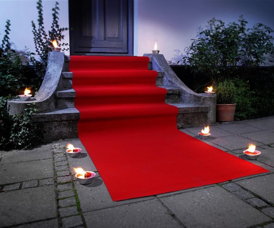 JYG RODE LOPER Feestloper Partyloper 200x2000cm (2x20m) Rood