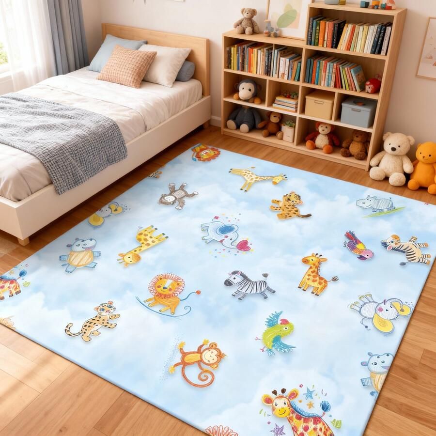 JYG Vinyl Speeltapijt ANIMALI 400x200cm – Antiallergisch Eenvoudig Afwasbaar & Duurzaam – Belgisch in Maten – Leuke Dierenprint voor Kinderkamers en Speelruimtes - Foto 2