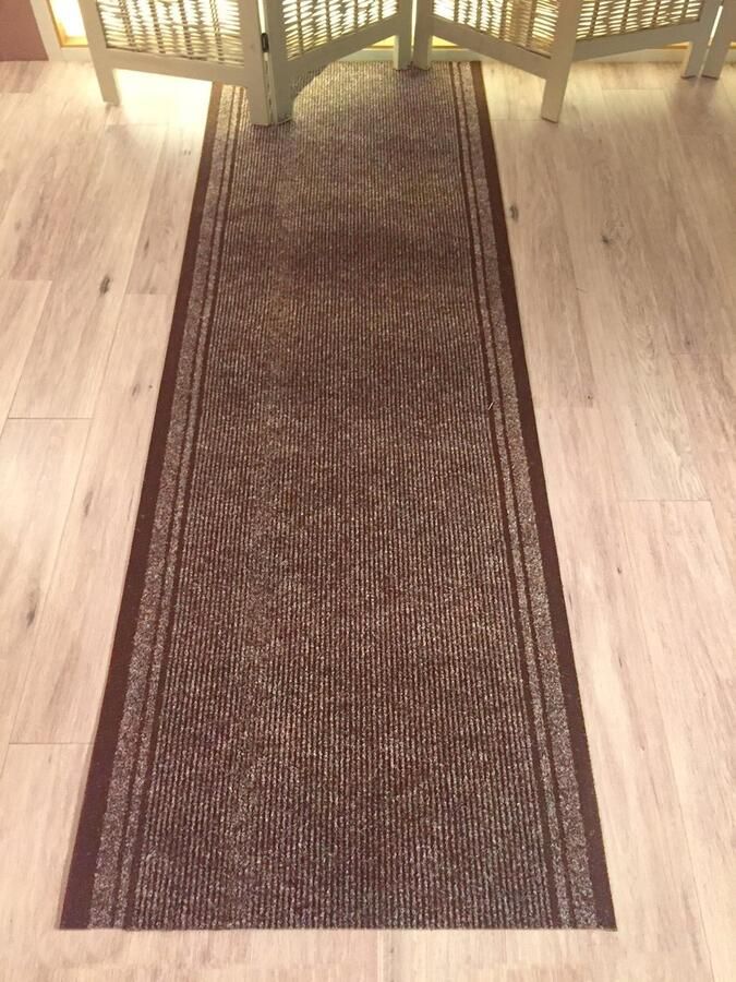JYG Tapijtloper Club Bruin 66 x 650 cm Keukenloper Anti Slip snijdbaar