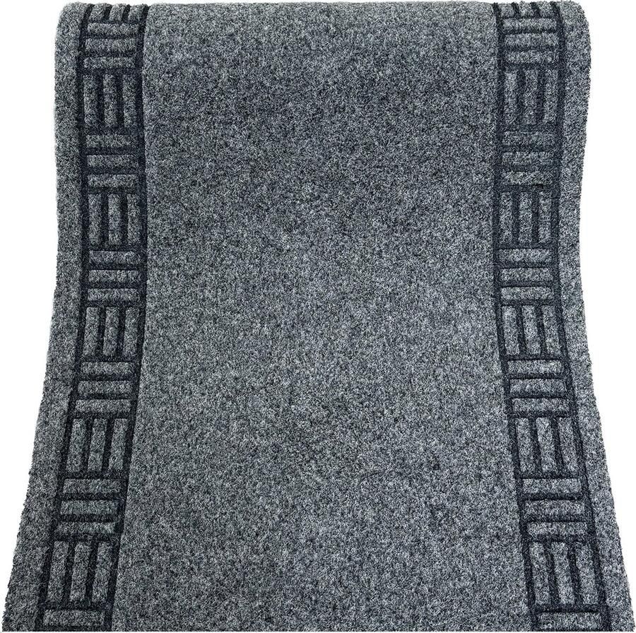 JYG Tapijtloper Keukenloper 66x450cm Monaco Grijs 66cm breed variabele lengtes antislip onderhoudsvriendelijk vloerkleed op maat vloerkleed hal tapijt inkom traploper -kitchenrunner