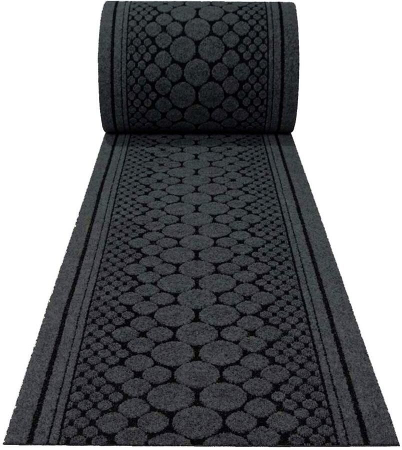 JYG tapijtloper Stone Antraciet 66 x 900cm (=9m) Keukenloper Anti Slip snijdbaar