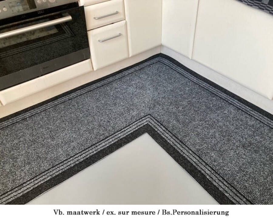 JYG Vloerkleed CLUB Keukenmat Keukenloper Anti Slip 100x180cm ANTRACIET