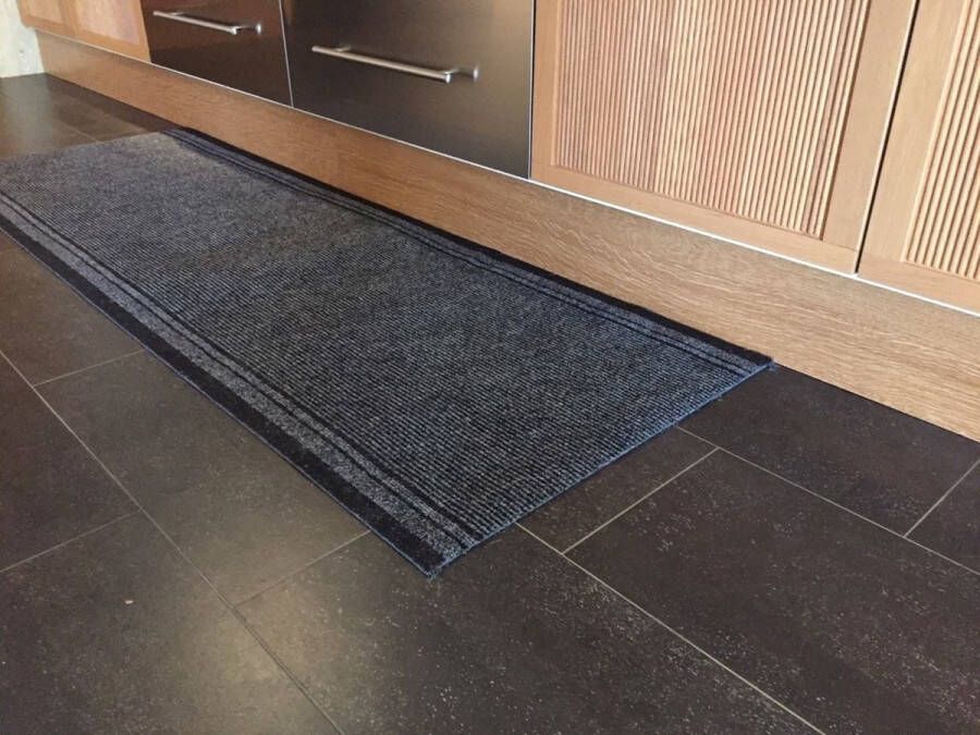 JYG Vloerkleed CLUB Keukenmat Keukenloper Anti Slip 66x150cm GRIJS