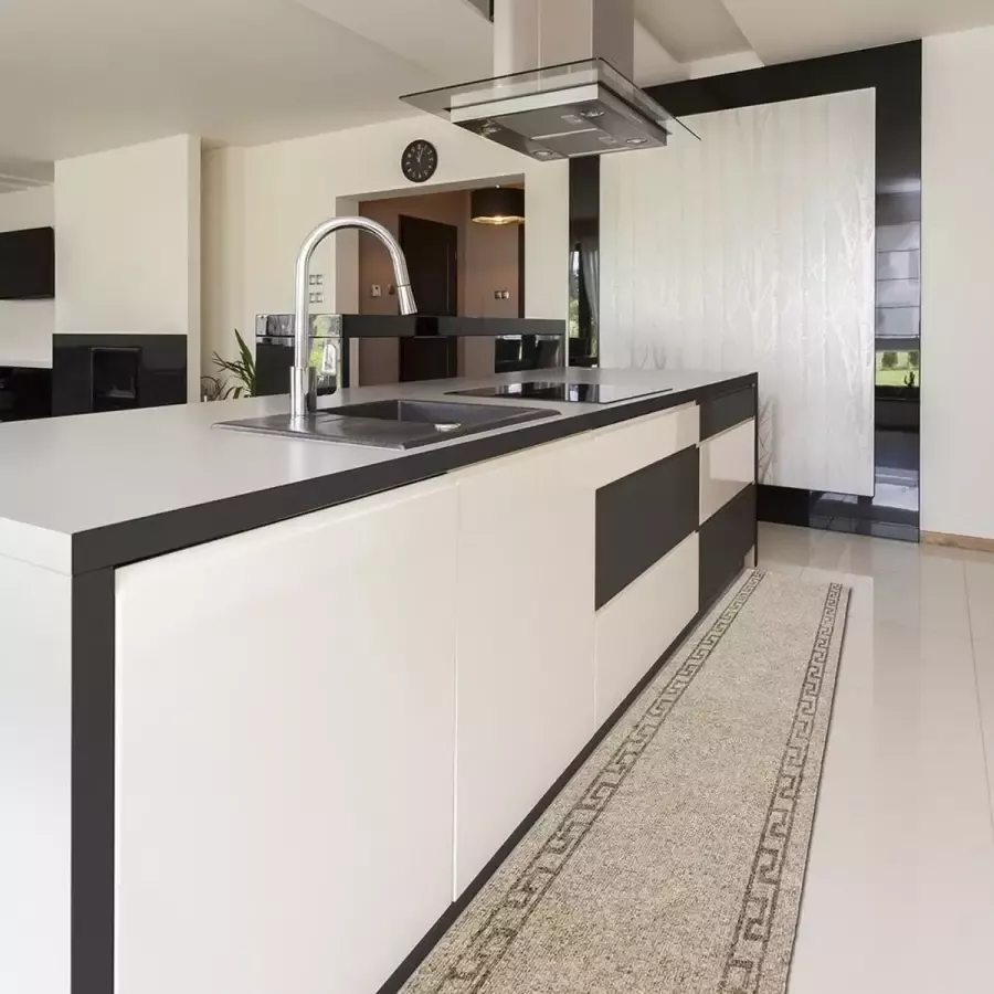 JYG Vloerkleed Greece Keukenloper Keukenmat Anti Slip 66x1000 cm Beige - Foto 2