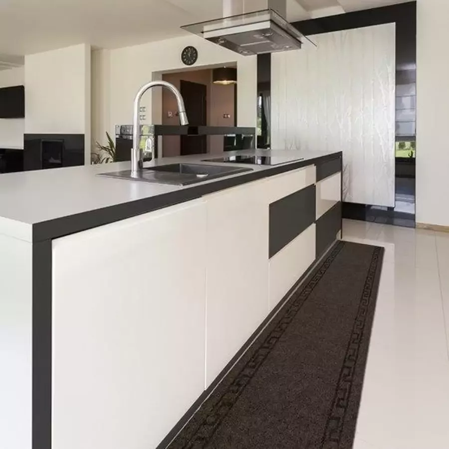 JYG Vloerkleed Greece Keukenloper Keukenmat Anti Slip 66x700 cm Bruin