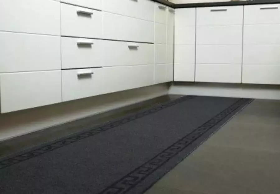 JYG Vloerkleed Greece Keukenloper Keukenmat Anti Slip 66x950 cm Antraciet
