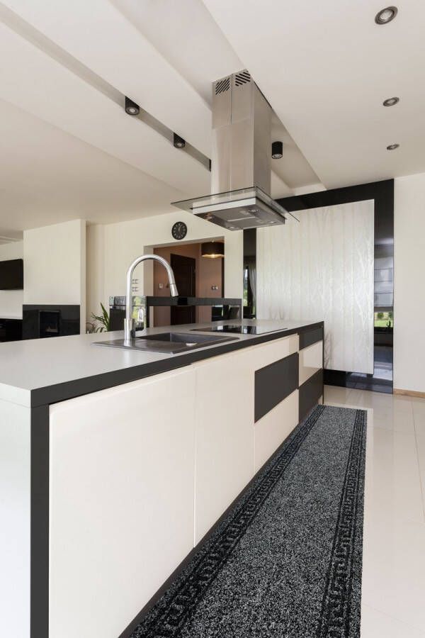 JYG Vloerkleed KRETA Keukenmat Keukenloper Anti Slip 66x1500cm Antraciet