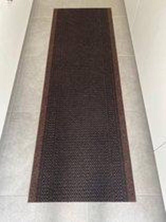 JYG Vloerkleed Racing Keukenloper Keukenmat Anti Slip 66x1200 cm Bruin