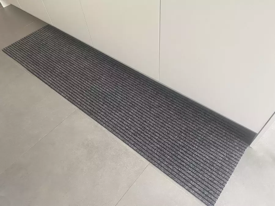 JYG Vloerkleed Stripe Keukenloper Keukenmat Anti Slip 50x550 cm Grijs