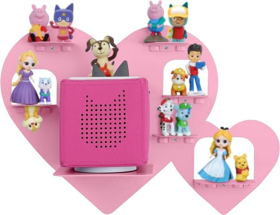 JYiuog Tonie-rek Hoogwaardig wandrek voor Tonie-figuren 15 stuks Hartvormig design Metaal