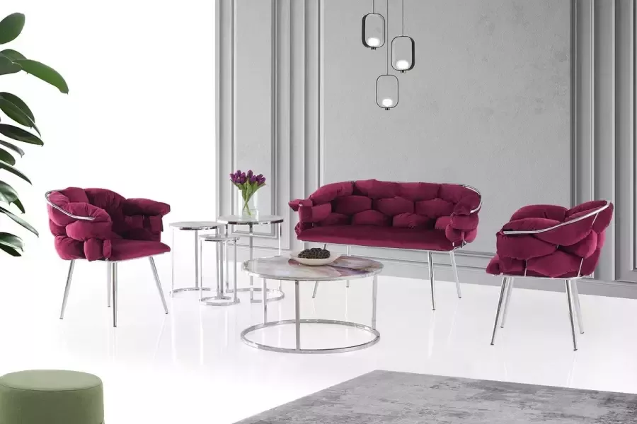 K-SAG HOME BV Gummins Zetelset Bordeauxrood met Zilver