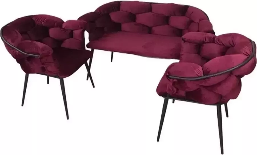 K-SAG HOME BV Gummins Zetelset Bordeauxrood met Zwart