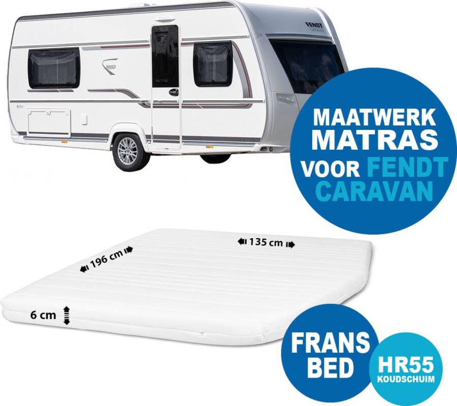 Matrasbestellen.nl Topdekmatras Topper Fransbed Hr 55 MAATWERK Fendt caravan dikte 6 cm