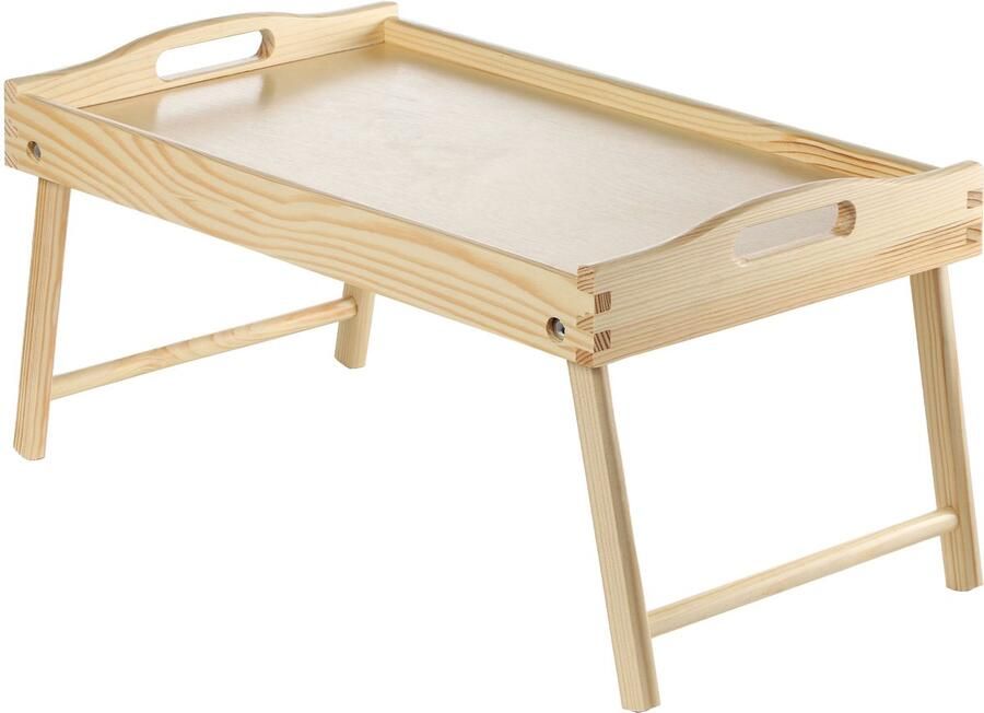 KADAX Bedtafel ontbijtdienblad van grenenhout 19 x 30 x 50 cm serveerdienblad inklapbaar beddienblad eetdienblad voor ontbijt op bed bijzettafel (kleurloos)