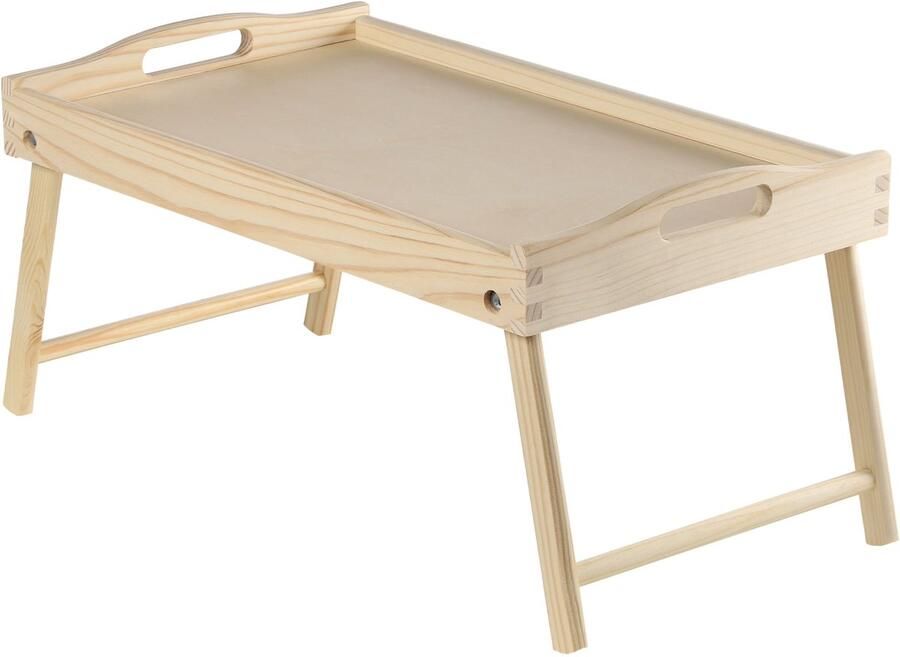 KADAX Bedtafel ontbijtdienblad van grenenhout 19 x 30 x 50 cm serveerdienblad inklapbaar beddienblad eetdienblad voor ontbijt op bed bijzettafel (natuurlijk)