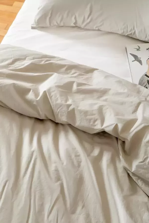 KADOLIS Dekbedovertrek in pre-washed bio-katoen Percal voor eenpersoonsbed 140x200 cm Woestijn