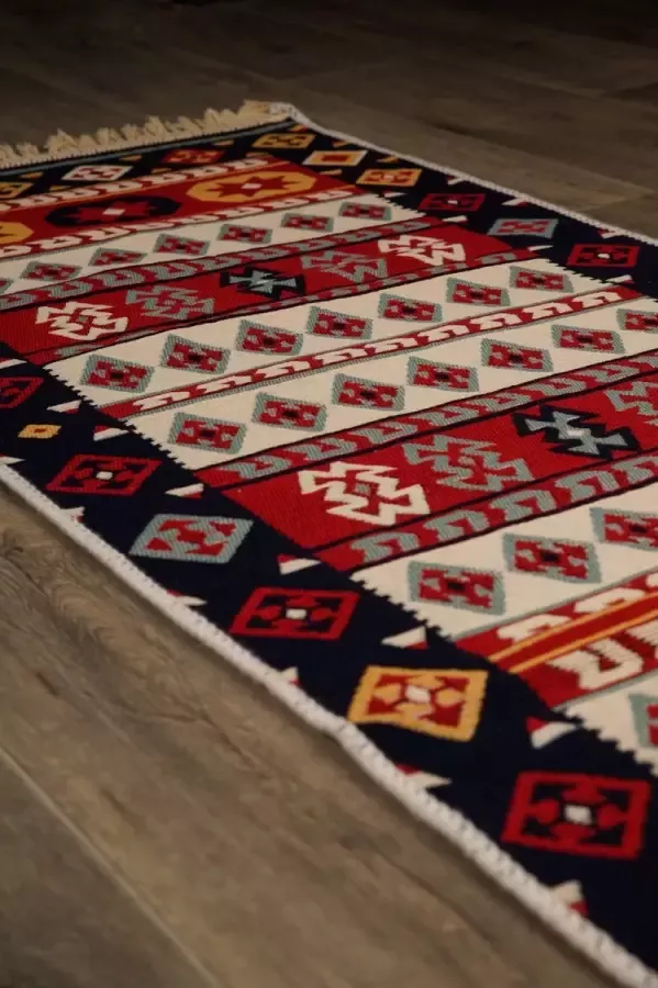 Kadotche Tapijt Caïro Loper Vloerkleed 60x200 Carpet Kelim Dubbelzijdig