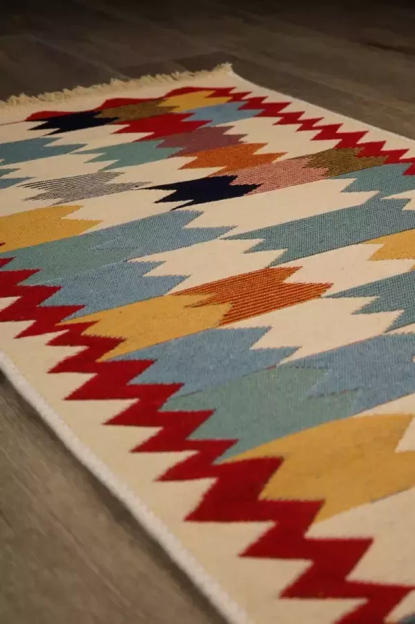 Kadotche Tapijt Oslo Vloerkleed 60x125 Carpet Kelim Dubbelzijdig