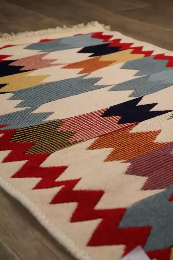 Kadotche Tapijt Oslo Vloerkleed 60x90 Carpet Kelim dubbelzijdig