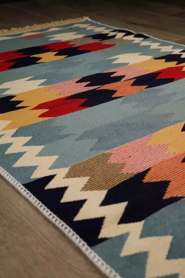 Kadotche Tapijt Oslo Vloerkleed 80x150 Carpet Kelim Dubbelzijdig