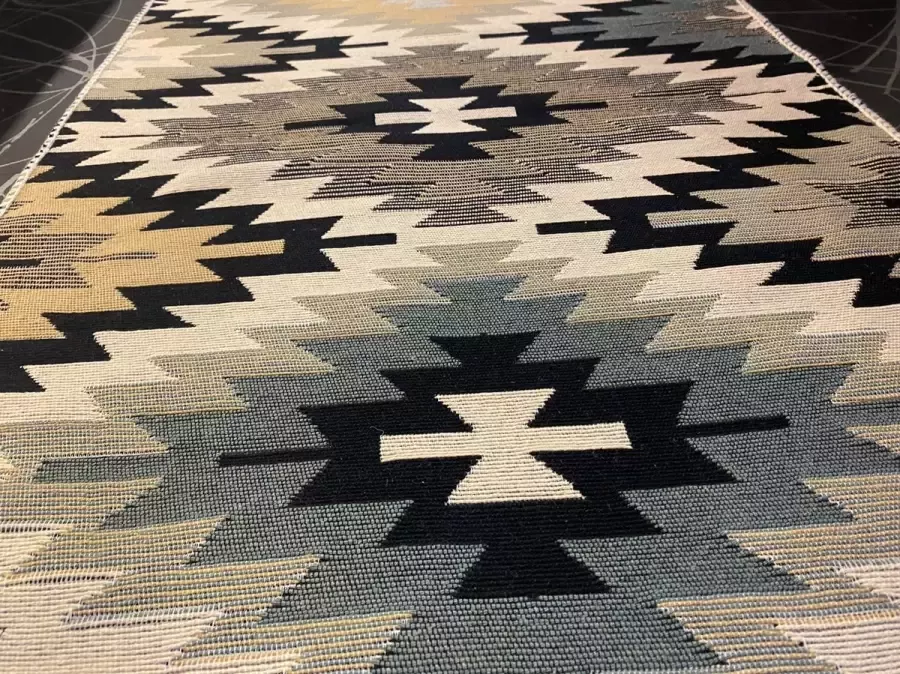 Kadotche Tapijt Stockholm Vloerkleed 60x200 Carpet- Kelim Dubbelzijdig
