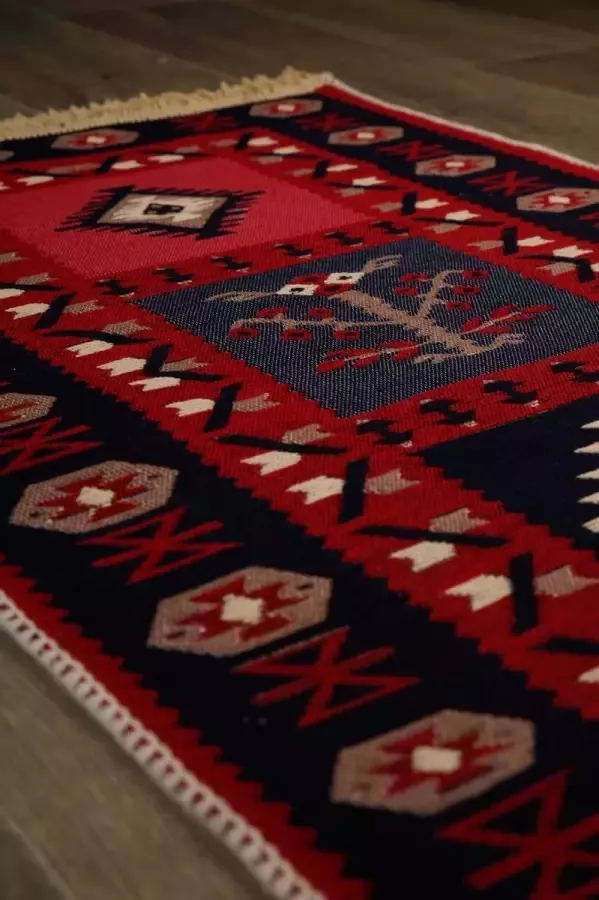 Kadotche Tapijt Tunis Vloerkleed 60X90 Carpet- Dubbelzijdig- Kelim