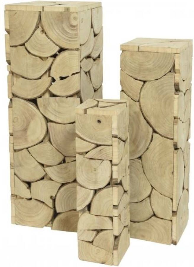 Kaemingk Pilaar paulwoniahout l17b17h60cm blond