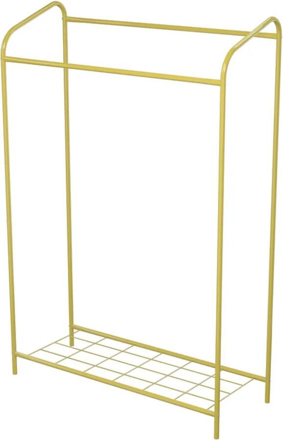 KAIA Design Kledingrek Dubbele Stang Metaal 140x104x40 CM Goud Opbergruimte Voor Schoenen Garderoberek Opbergrek