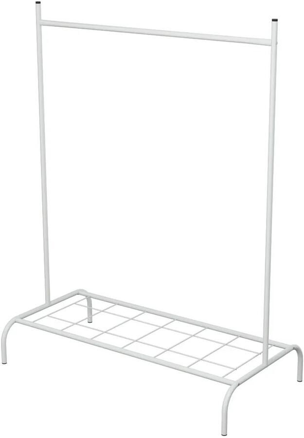 KAIA Design Kledingrek Minimalistisch Metaal 127x104x50 CM Wit Garderoberek Opbergrek Vierkant