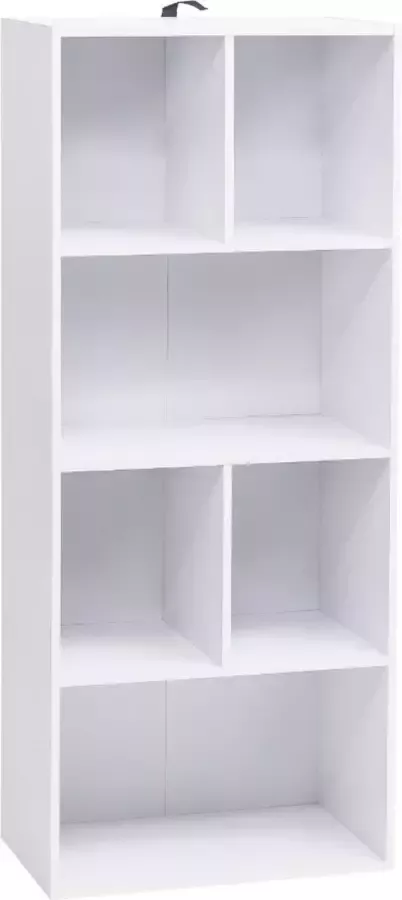 KAMYRA Boekenkast met 8 Vakken Opbergkast Vakkenkast Wit 50x30x118 cm