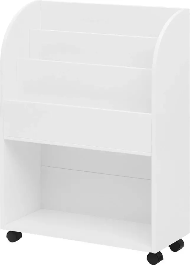 KAMYRA Boekenkast voor Kinderen Kinderkamer Speelgoedkast Opbergkast Kindvriendelijk Hout Wit 63x85x24 cm