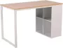 KAMYRA Bureau met Opslagruimte Slaapkamer Studeerkamer Woonkamer Werk School Hout en Metaal 60x120x75- Zwart - Thumbnail 2