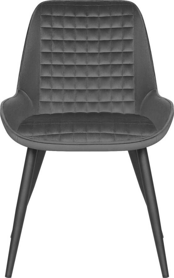 KAMYRA Comfortabele Eetkamerstoelen Velvet Donkergrijs