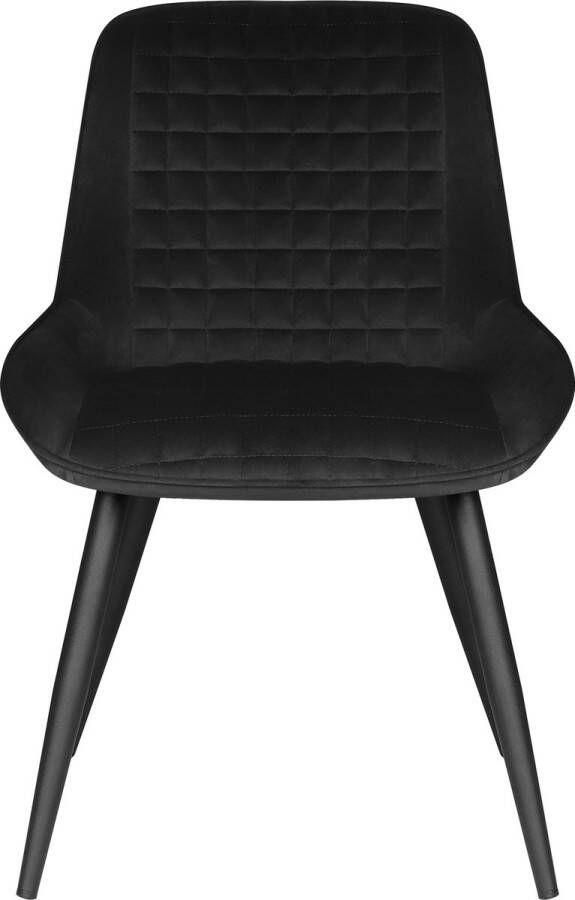 KAMYRA Comfortabele Eetkamerstoelen Velvet Zwart