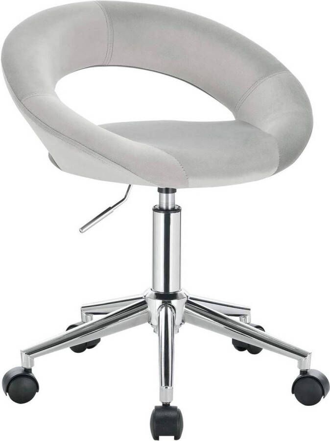 KAMYRA Ergonomische Bureaustoel met Wieltjes Stoel Bureaustoelen voor Volwassenen 52.5x52.5x75 cm Grijs