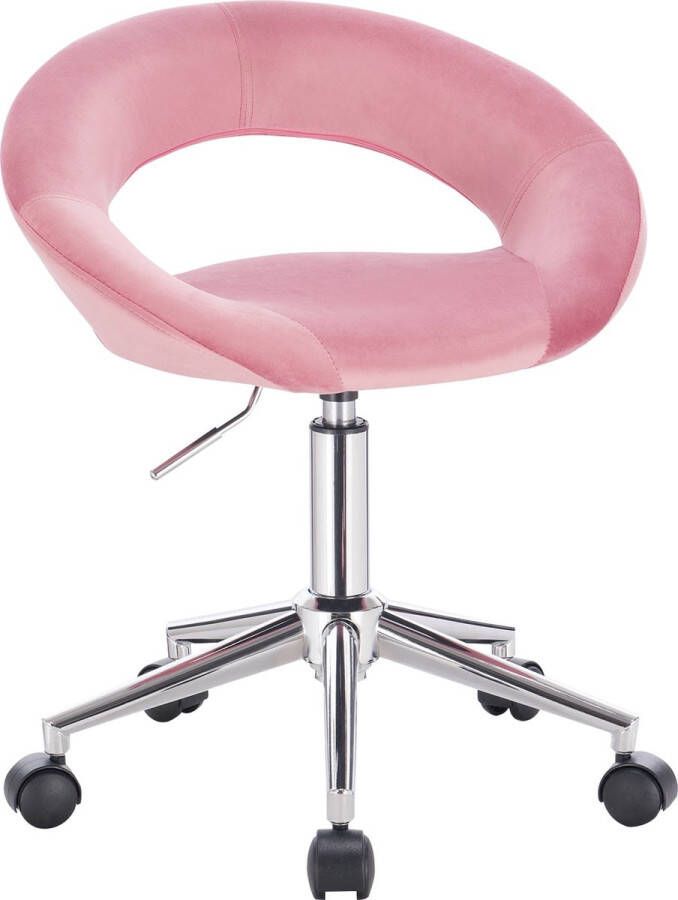 KAMYRA Ergonomische Bureaustoel met Wieltjes Stoel Bureaustoelen voor Volwassenen 52.5x52.5x75 cm Roze