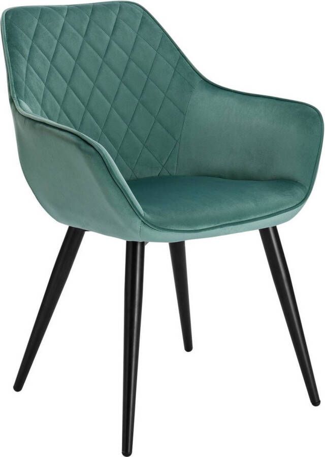 KAMYRA Ergonomische Eetkamerstoel met Armleuning Eetkamerstoelen Stoel Kuipstoel Loungestoel Velvet Donkergrijs